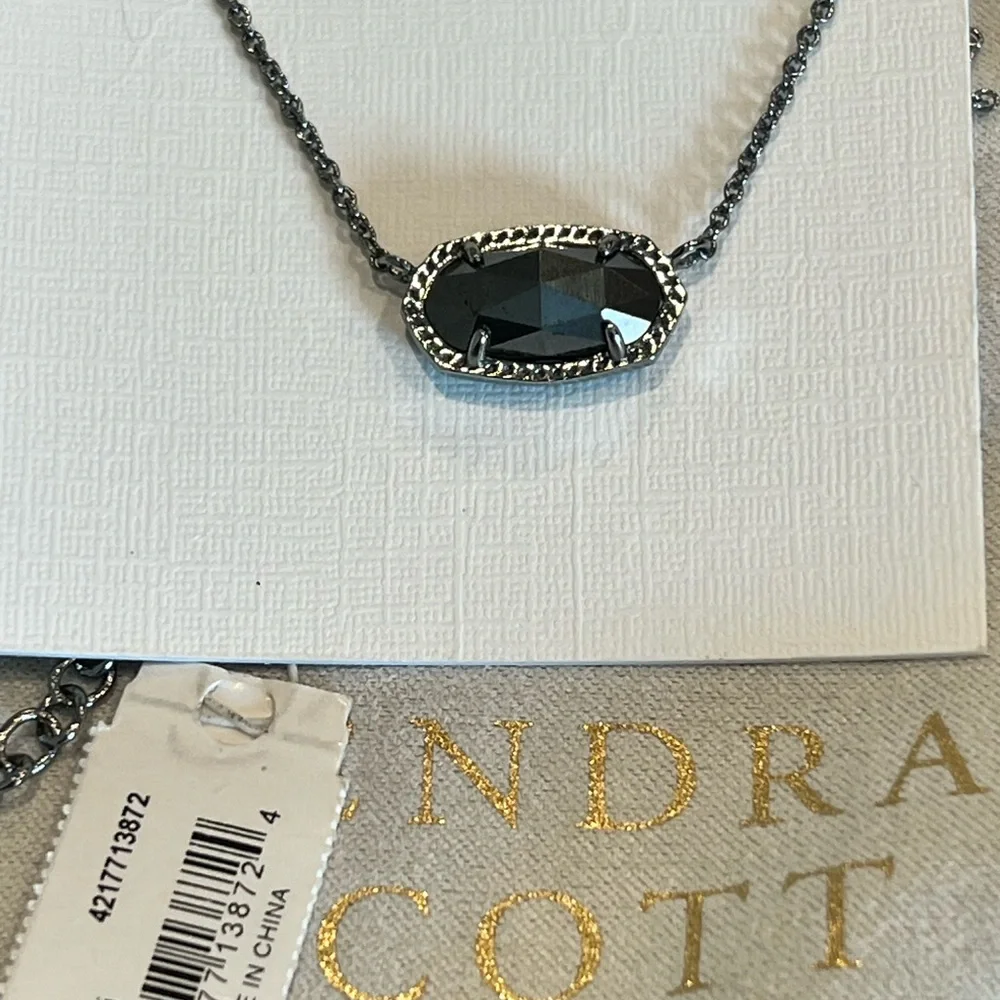 NWT Kendra Scott Elisa Hematite VERY Rare Faceted Hematite & Hematite Chain W😍W